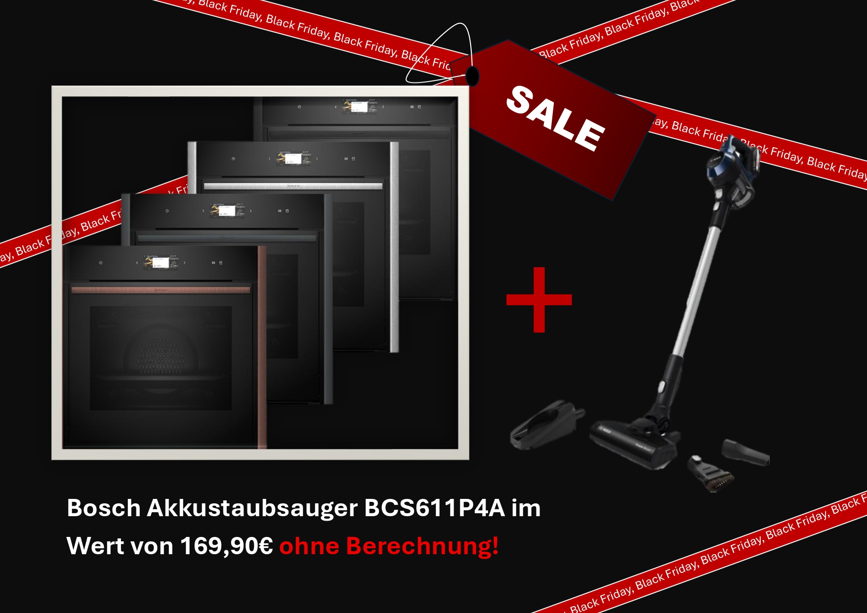 Neff B59FS3AY0 N90 Dampfbackofen Flex Design & Bosch Akkustaubsauger BCS611P4A